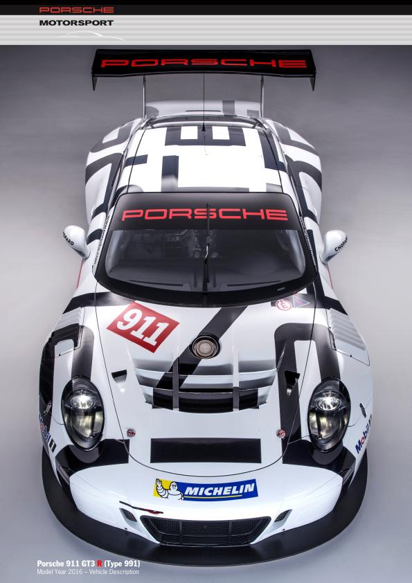 Рекламный буклет Porsche 991 GT3 R - Vehicle description